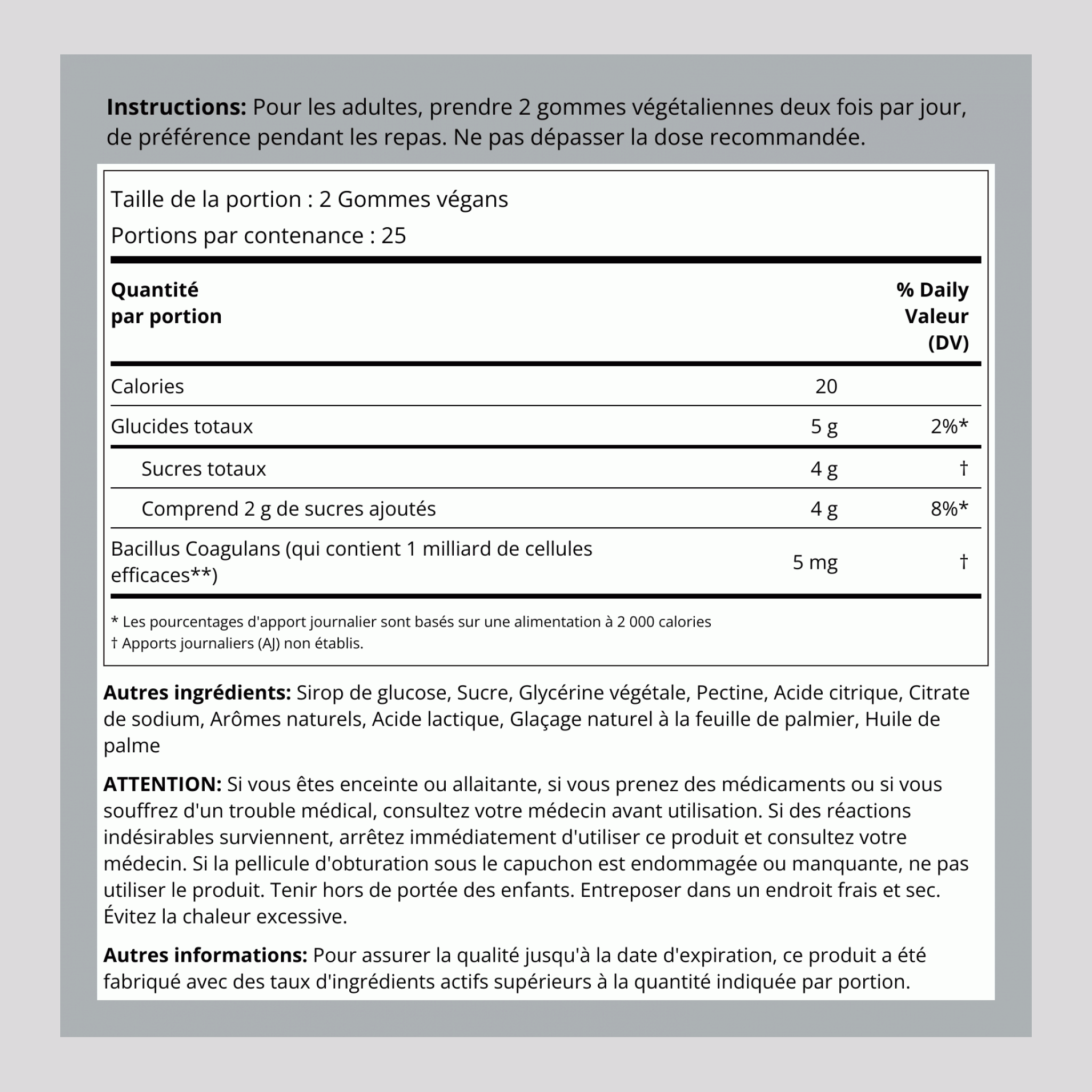 Probiotic 1 Billion (Natural Tropical), 50 Vegan Gummies