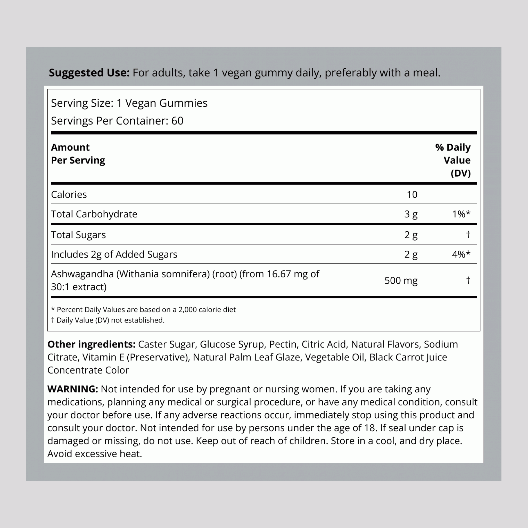 Ashwagandha (Natural Tropical), 60 Vegan Gummies