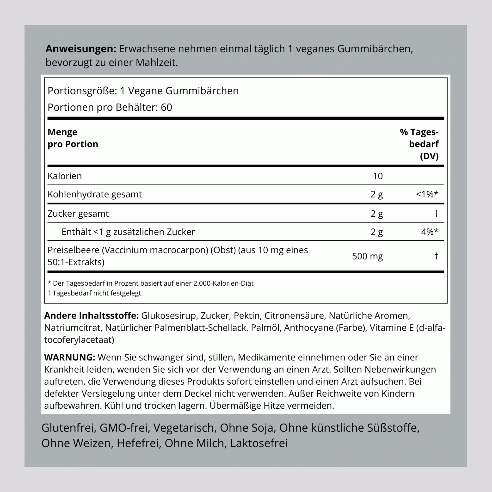 Cleansing Cranberry Gummies (Natural Cranberry Mango), 60 Vegan Gummies