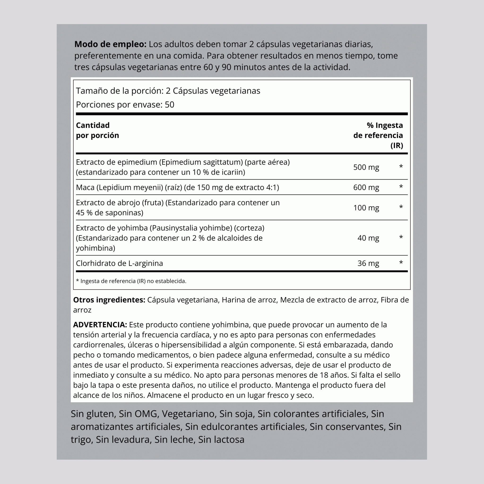 Complejo de semillas de epidemium Ultimate 100 Cápsulas vegetarianas       