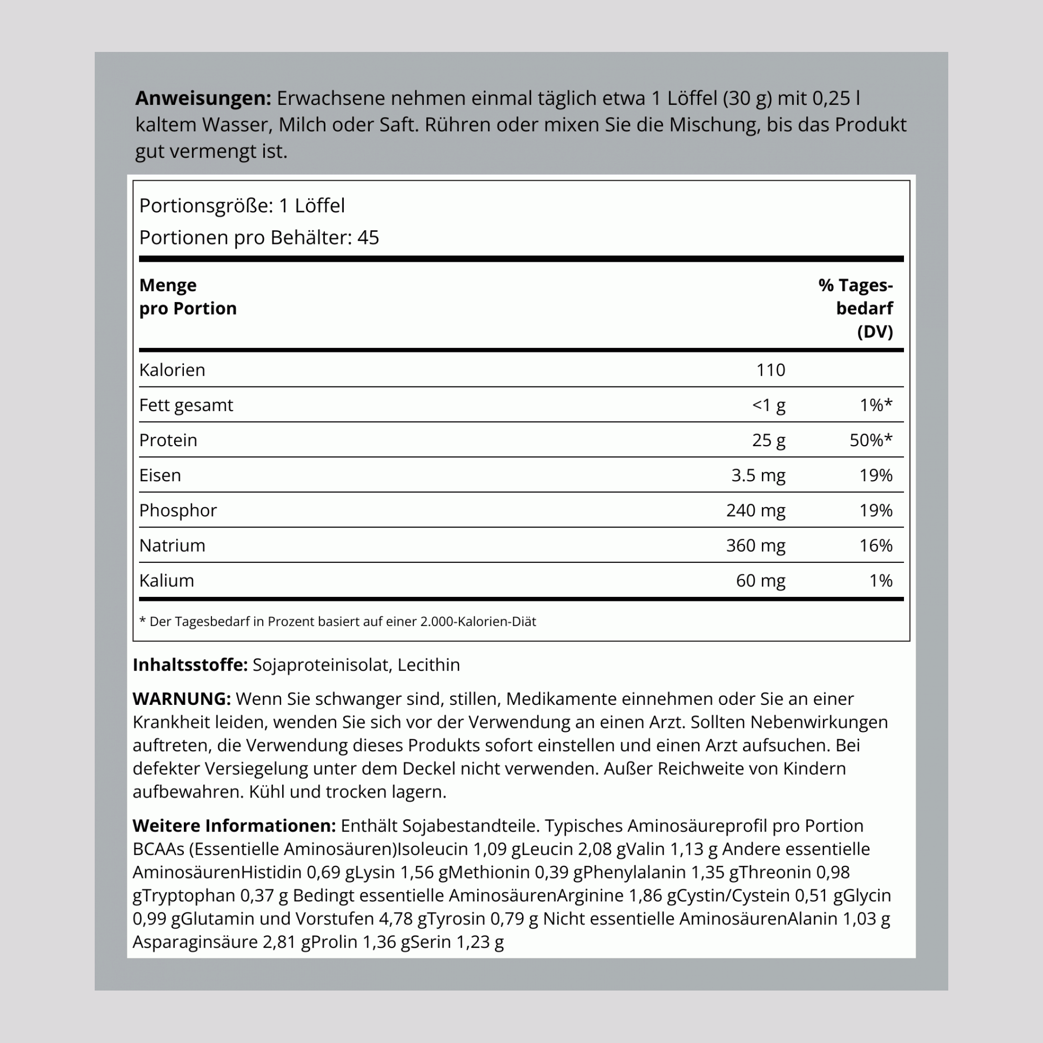 Soy Protein Isolate Powder Unflavored, 3 lb (1.362 kg) Bottle