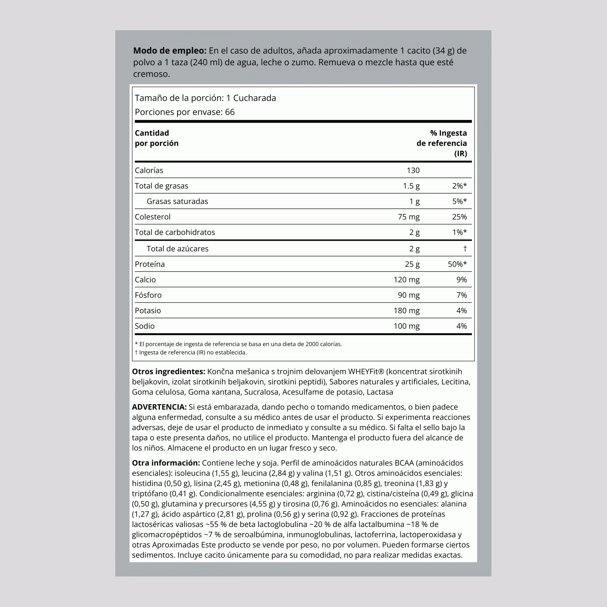 Proteína WheyFit (vainilla cremosa) 5 lb 2.268 Kg Botella/Frasco    