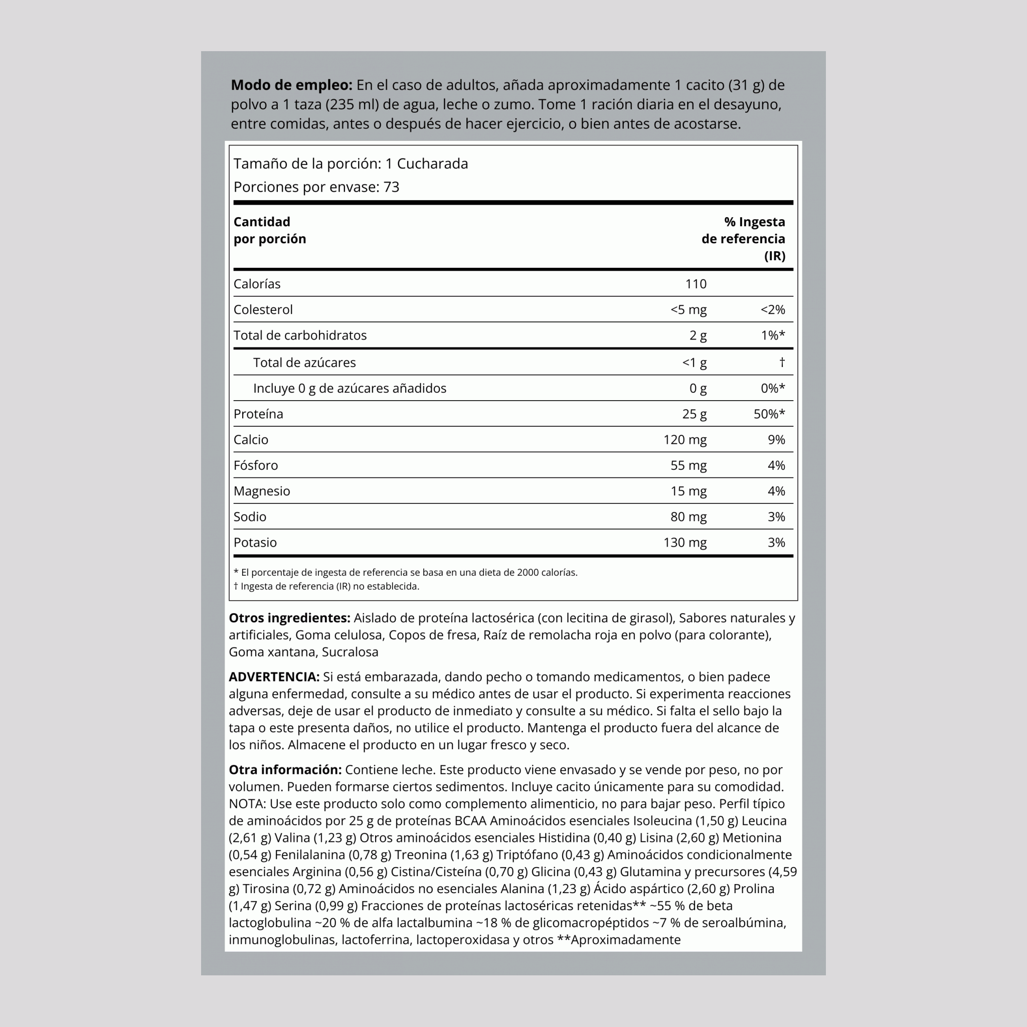 Proteína de suero de leche WheyFit Aislado (Explosión de fresas silvestres)  5 lb 2.268 Kg Botella/Frasco    