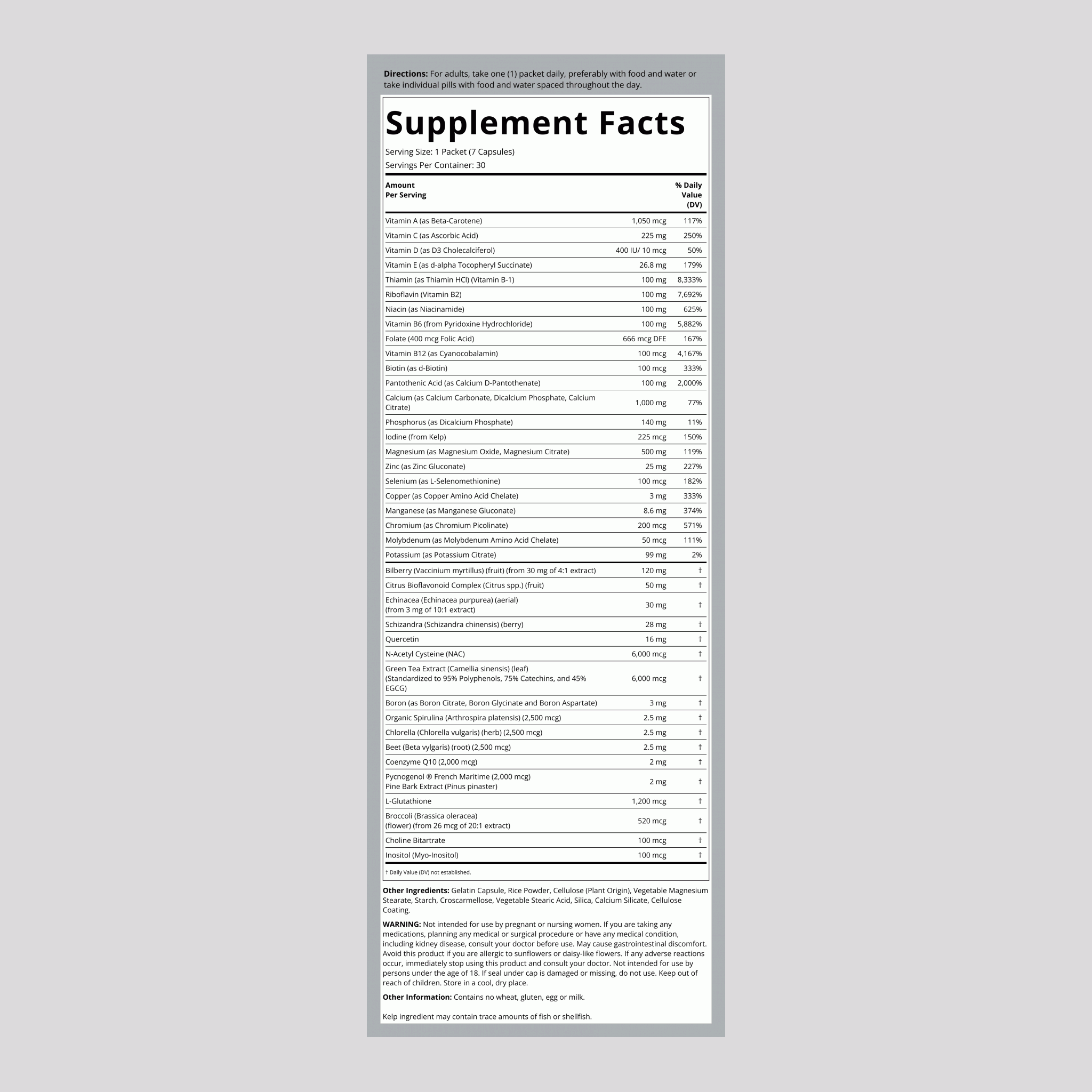 Varsity Pack 2 (Multi-Vitamin & Mineral), 30 Packets