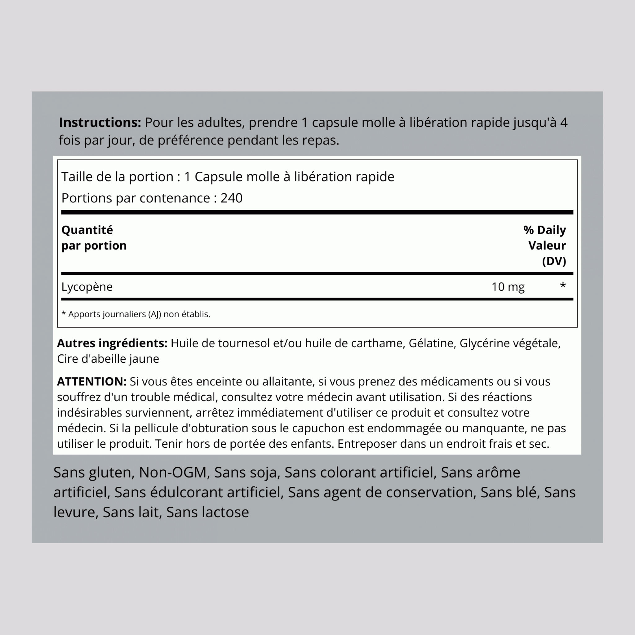 Lycopene, 10 mg, 240 Quick Release Softgels