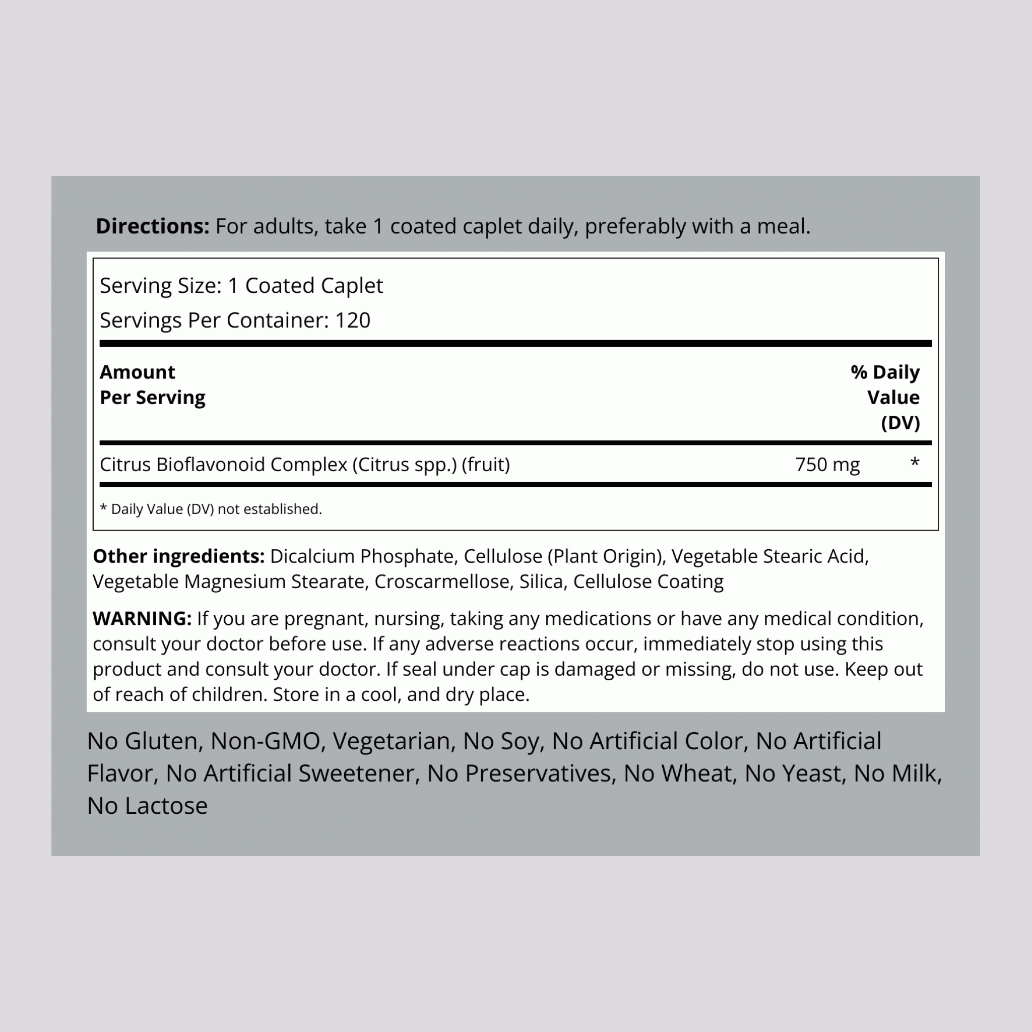 Citrus Bioflavonoids, 750 mg, 120 Coated Caplets