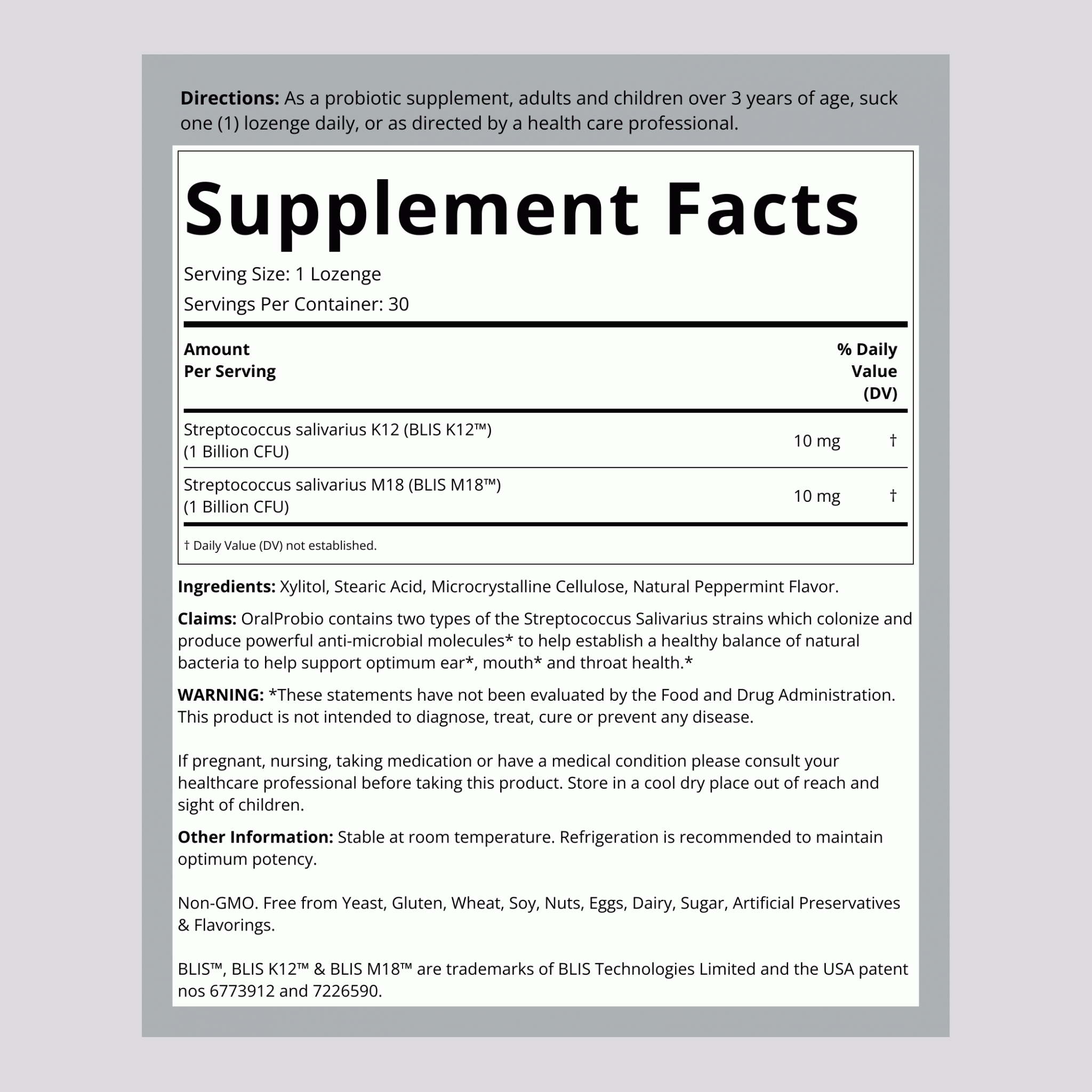 OralProbio (2 Billion), 30 Lozenges