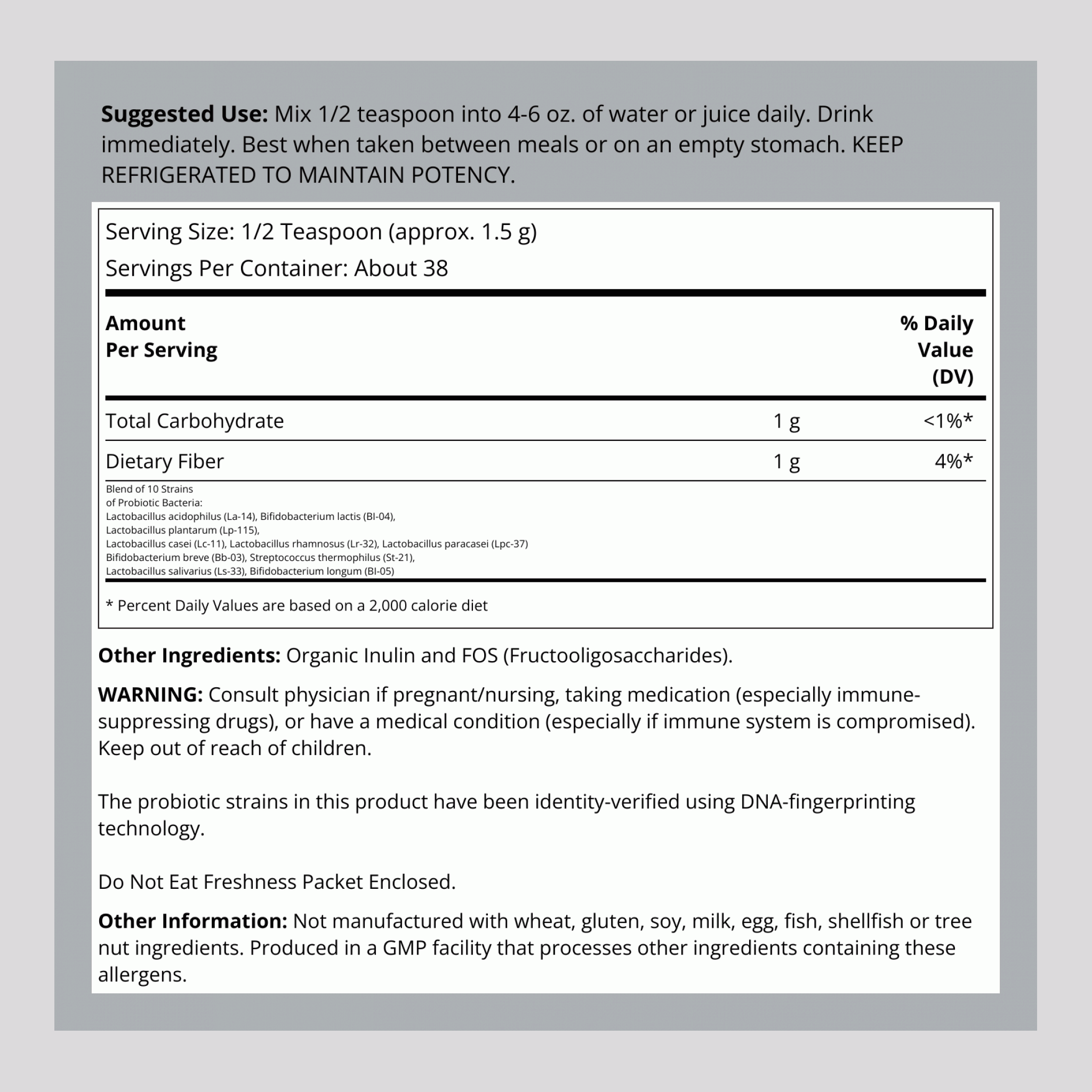 Probiotic-10 50 Billion Powder, 50 Billion, 2 oz Bottle