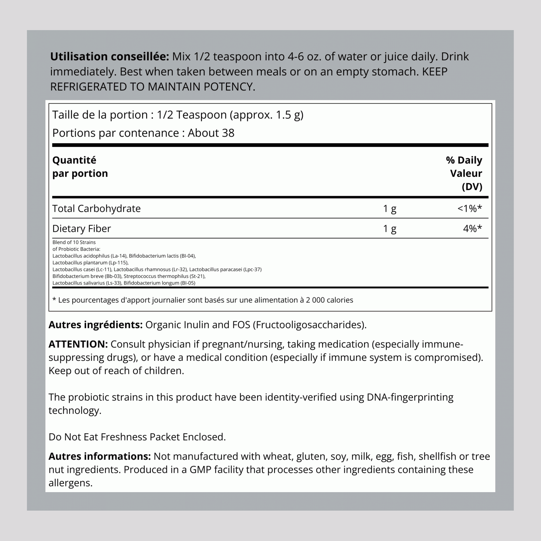 Probiotic-10 50 Billion Powder, 50 Billion, 2 oz Bottle