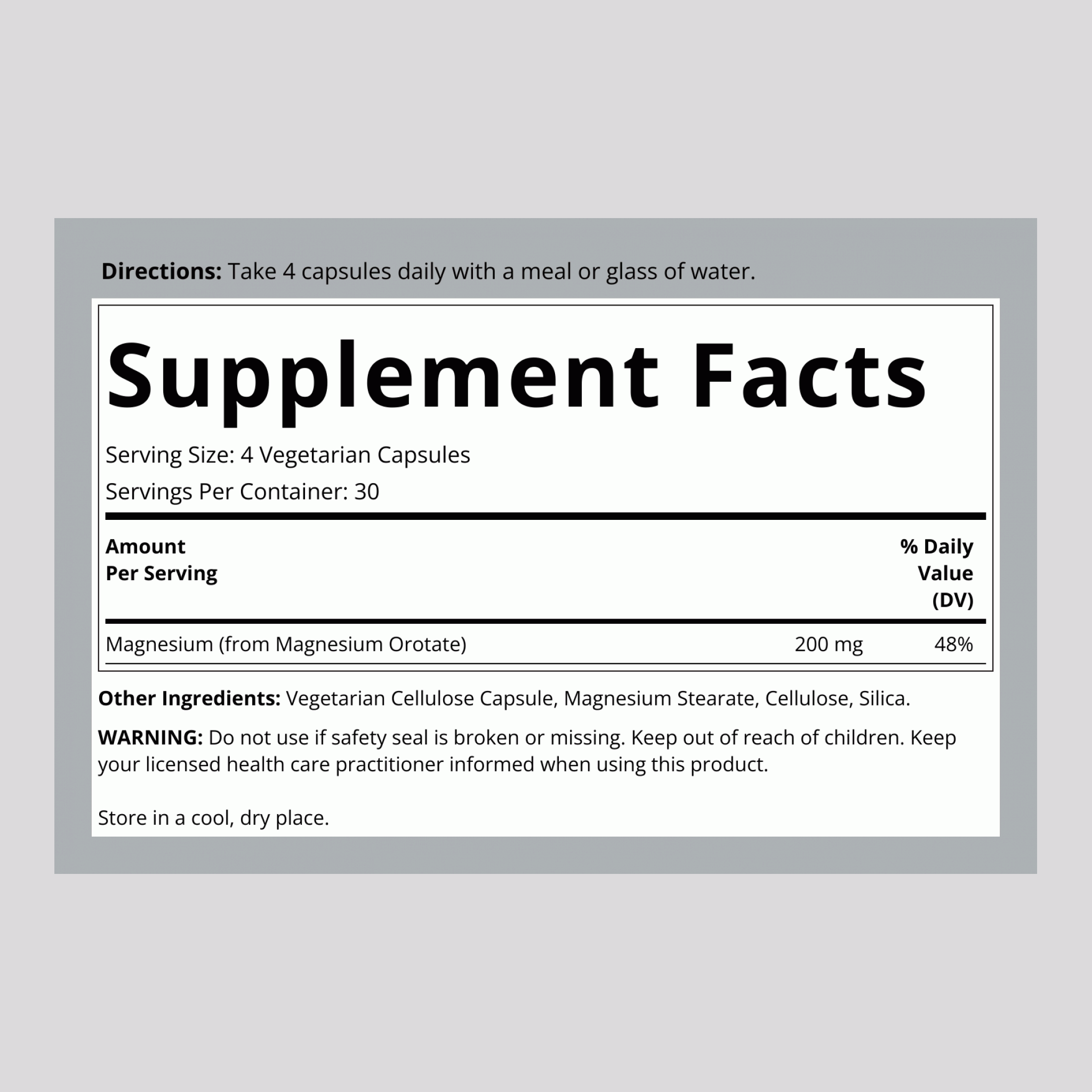 Magnesium Orotate, 200 mg, 120 Vegetarian Capsules