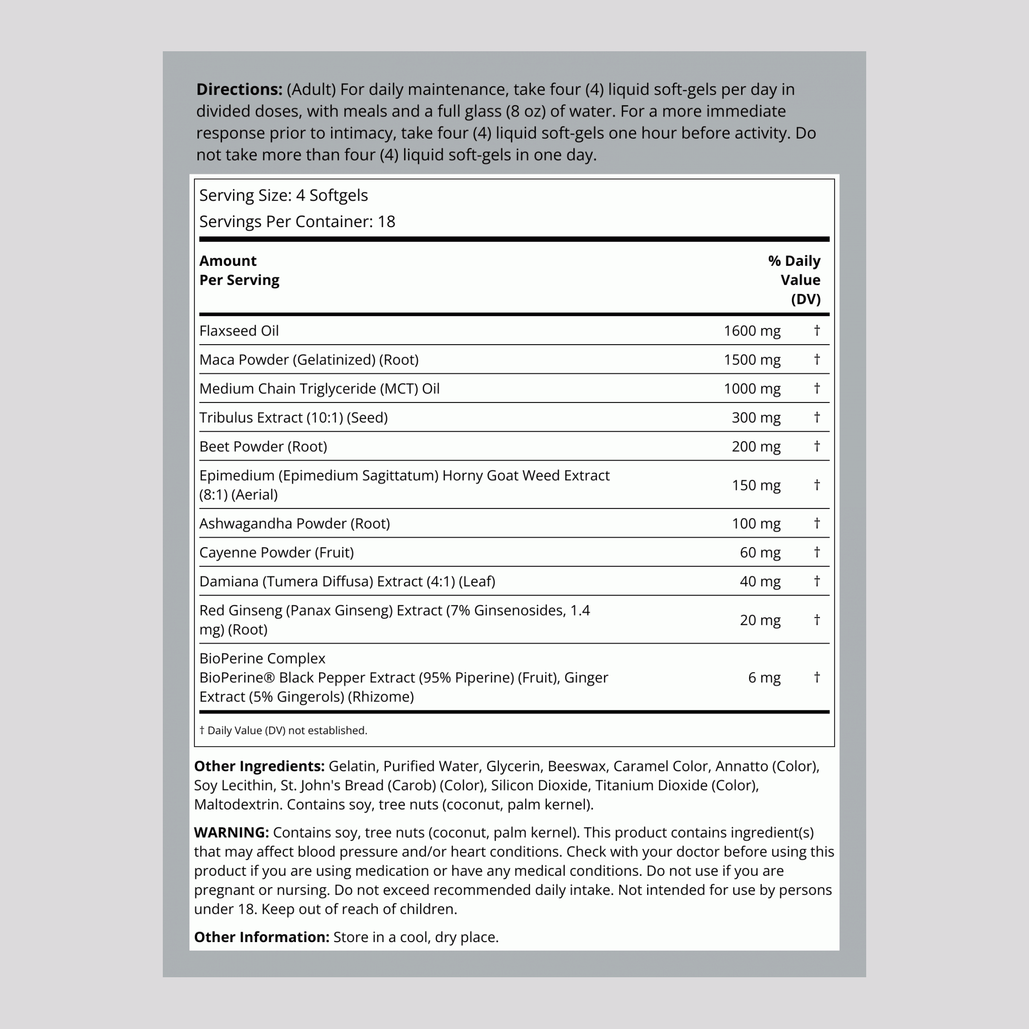 Maca Root and Ashwagandha, 75 Softgels