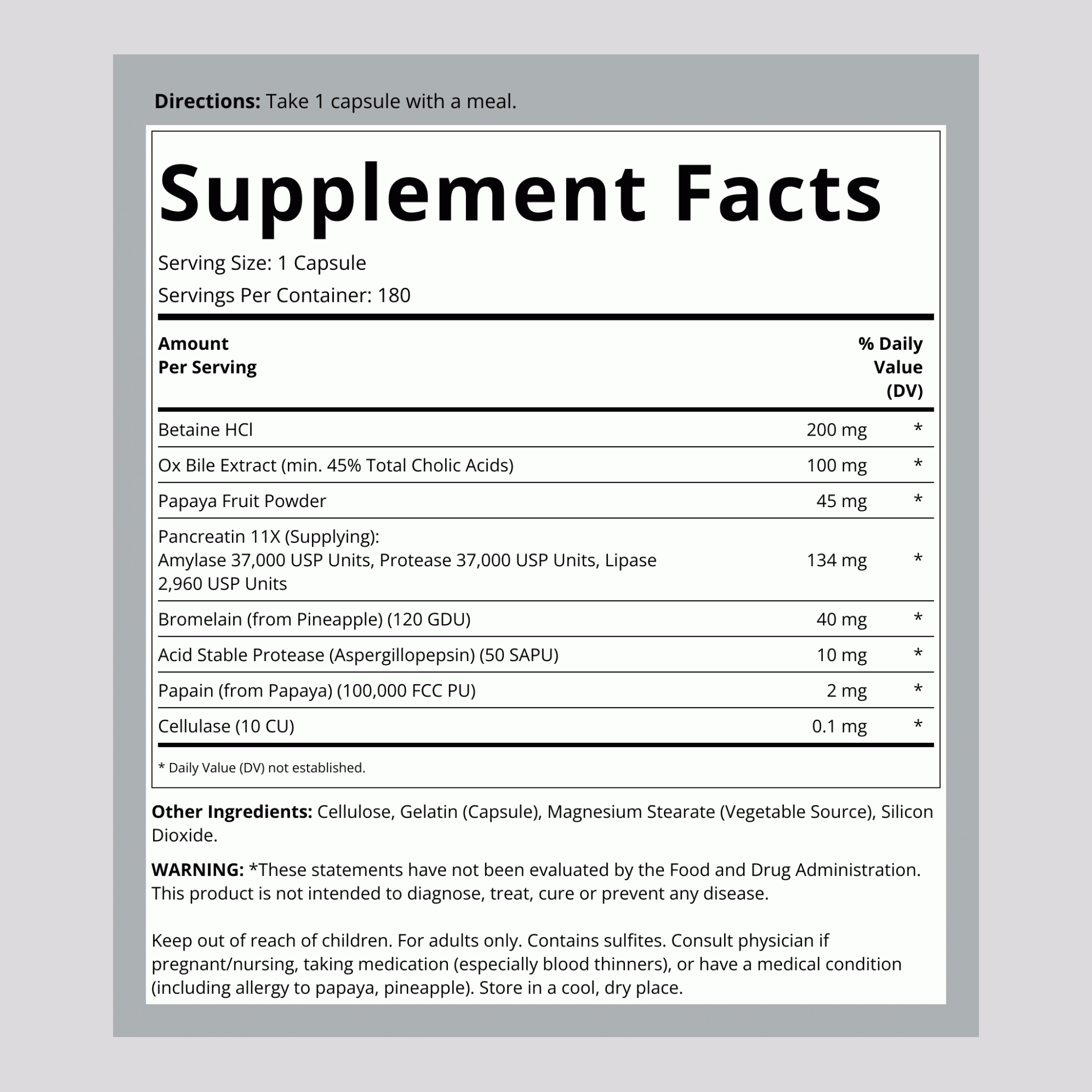 Super Enzymes, 180 Capsules