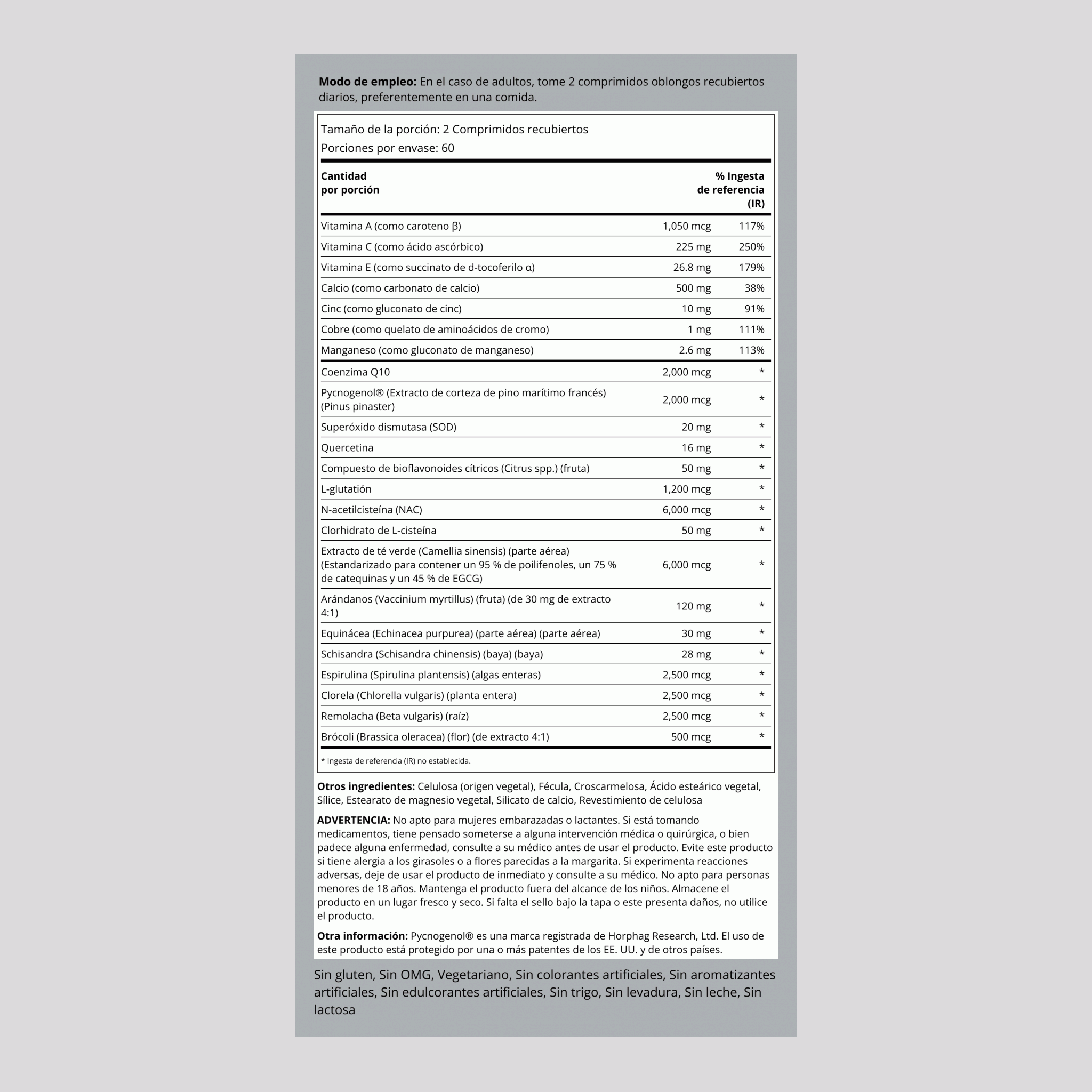 Antioxidantes Ultra Max 120 Comprimidos recubiertos       