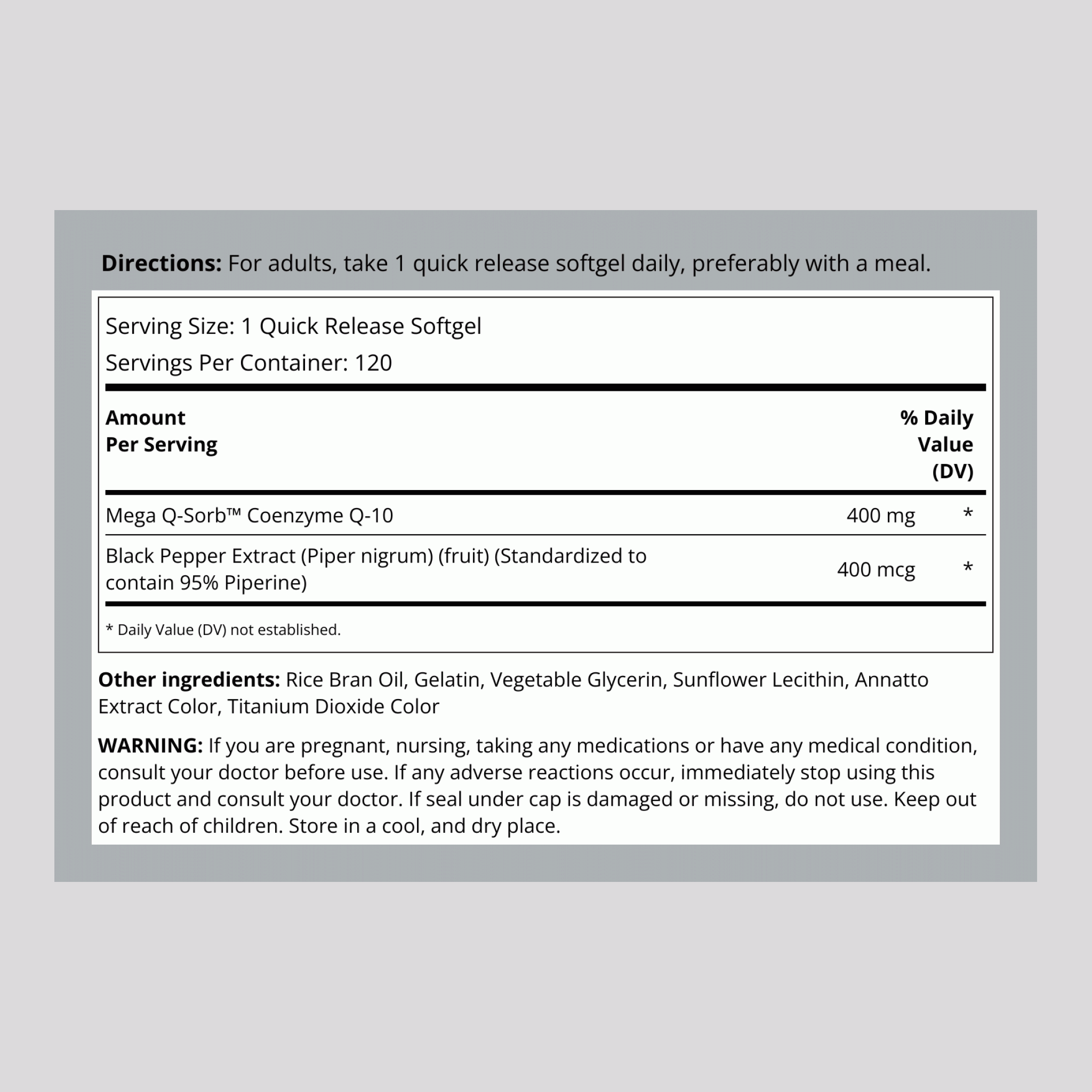 CoQ10, 400 mg, 120 Quick Release Softgels
