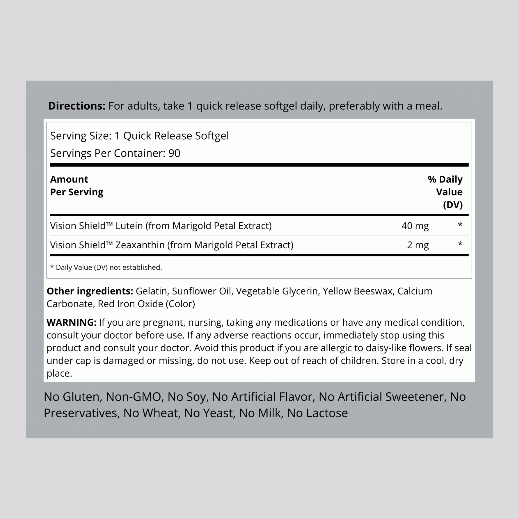 Lutein + Zeaxanthin, 40 mg, 90 Quick Release Softgels