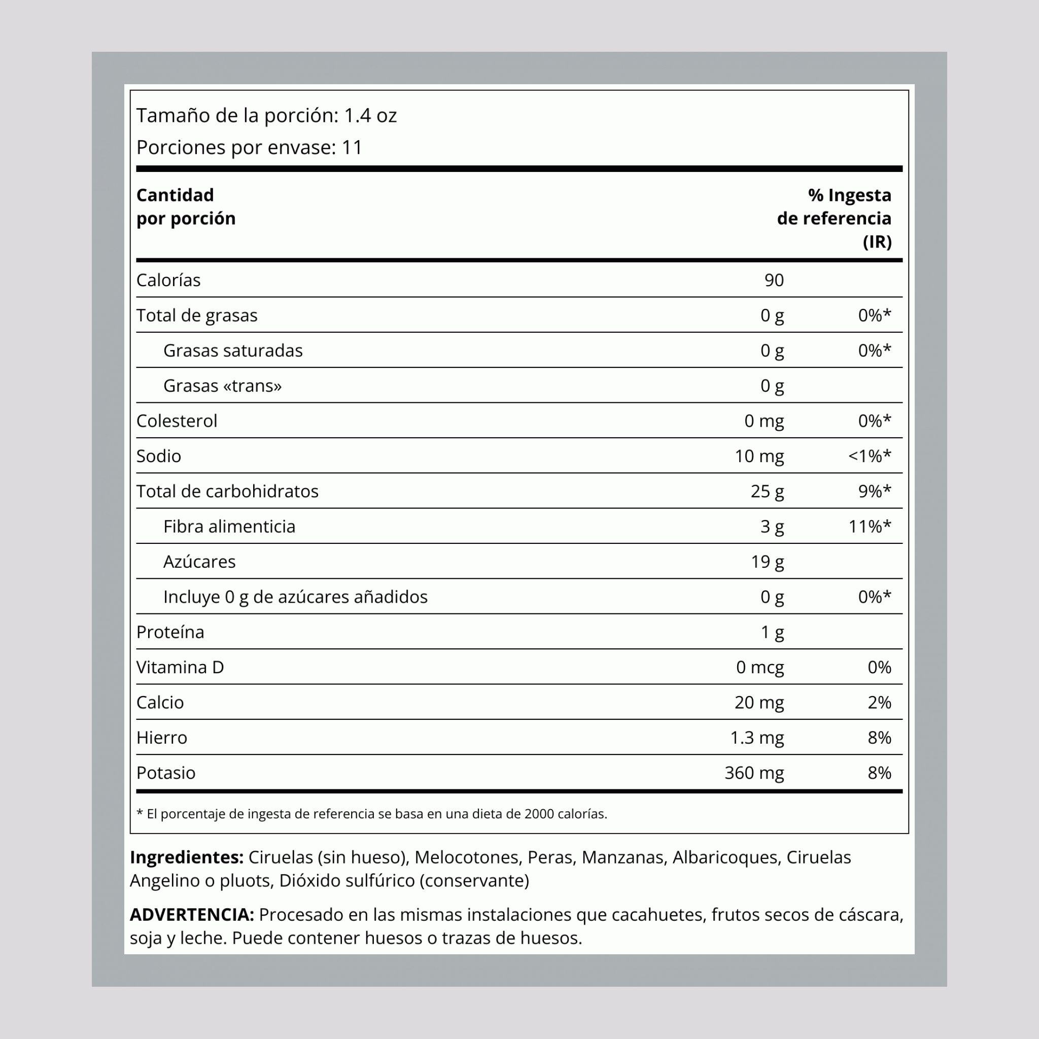 Frutas variadas 1 lb 454 g Bolsa    