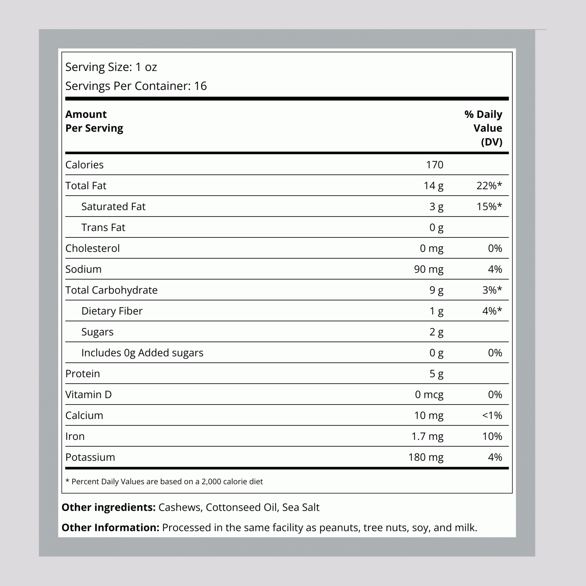 Cashews Roasted Whole & Salted, 1 lb (454 g) Bag