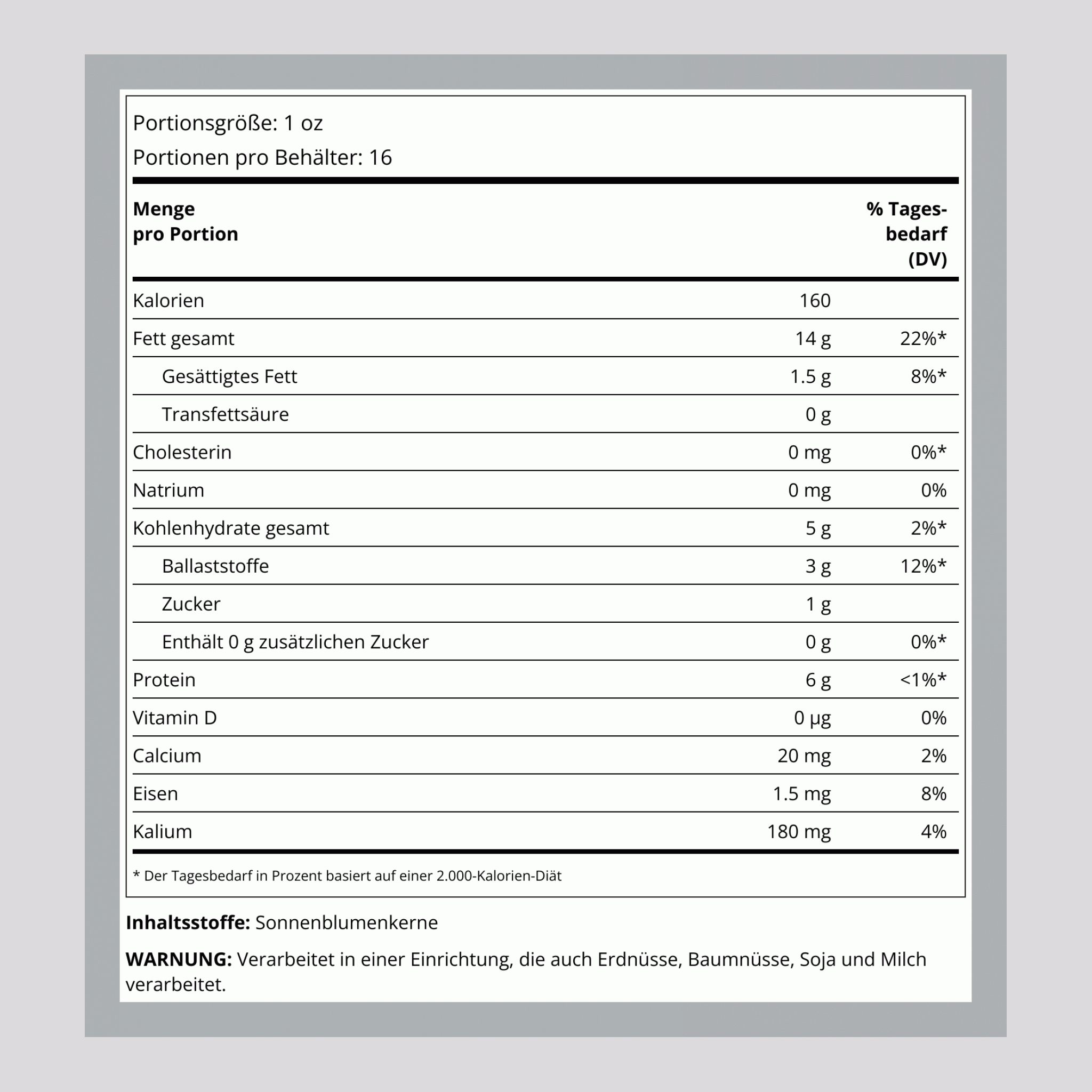 Sunflower Seeds Raw (No Shell), 1 lb (454 g) Bag