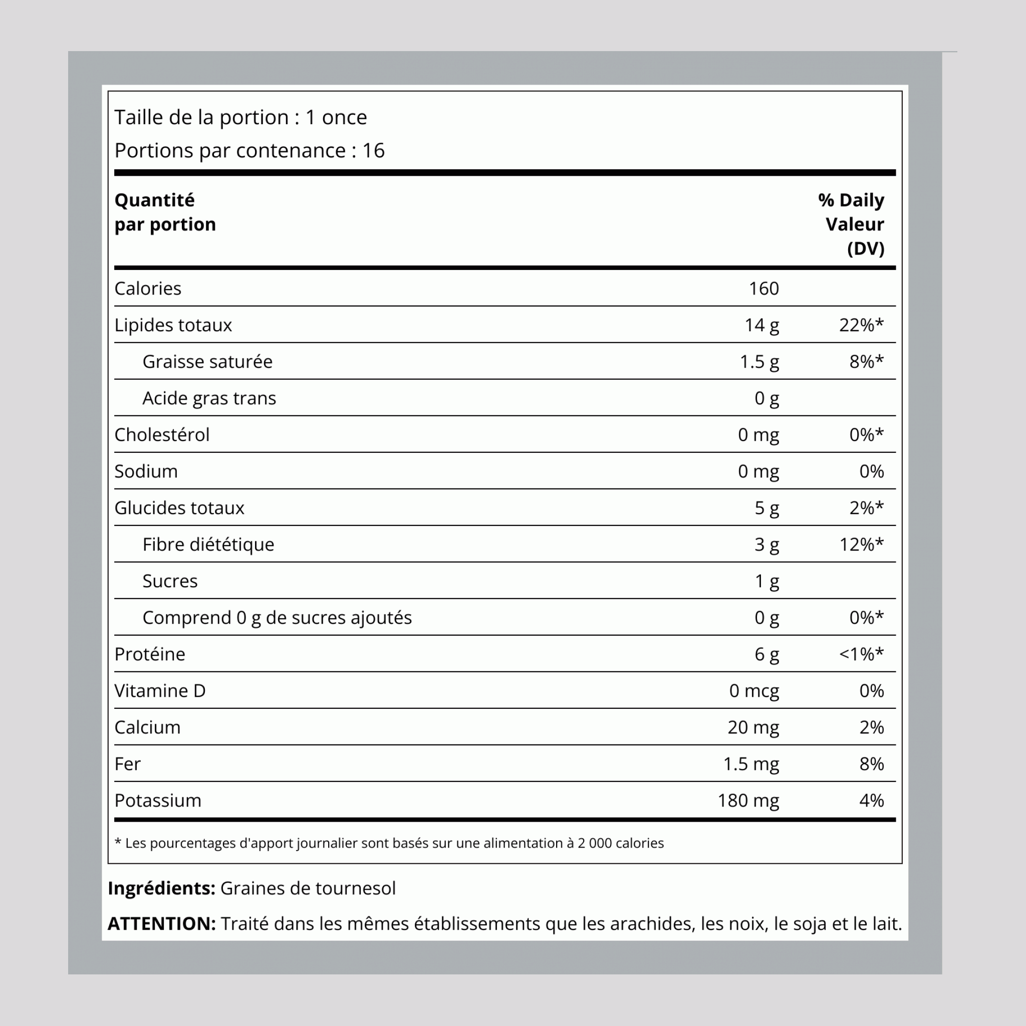 Sunflower Seeds Raw (No Shell), 1 lb (454 g) Bag