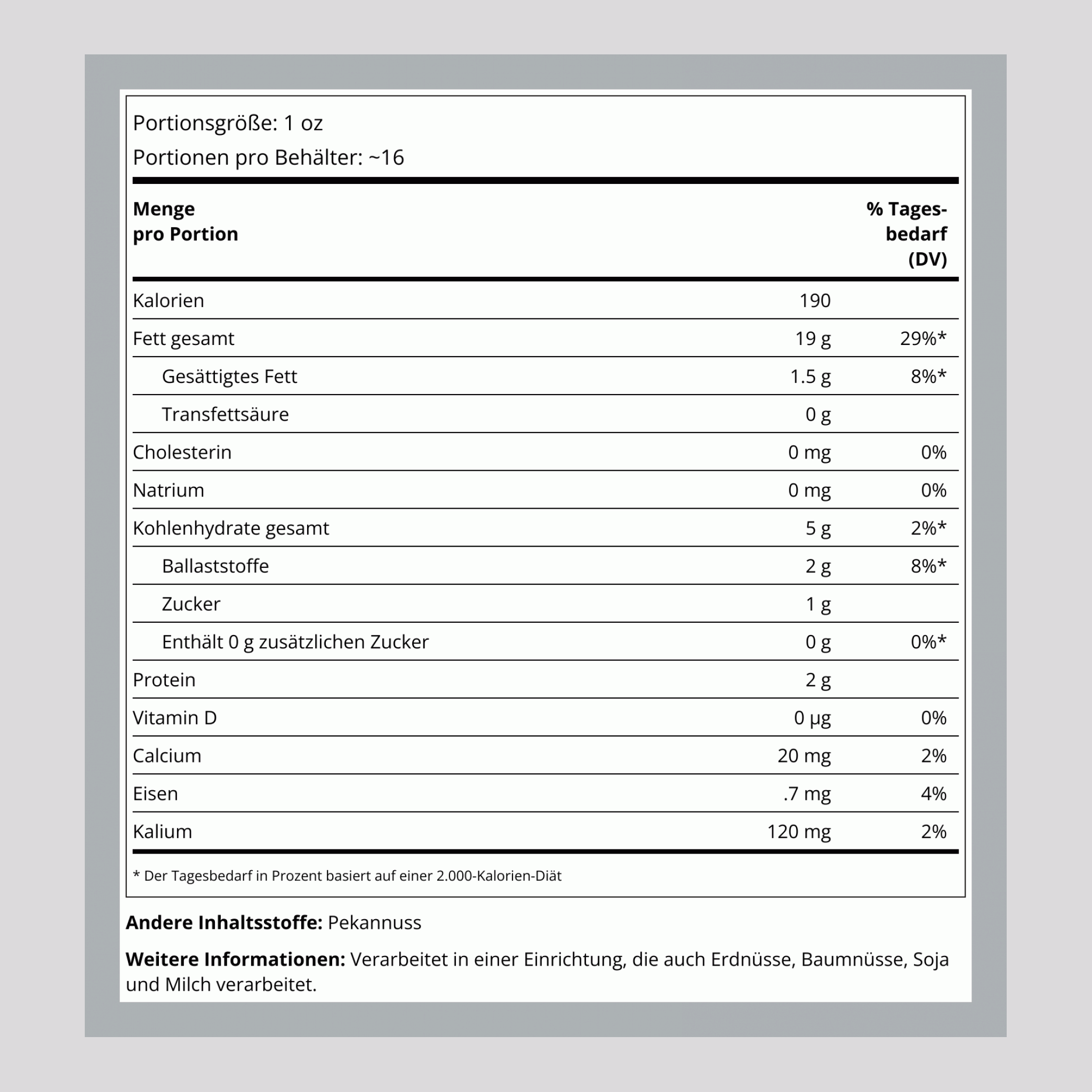 Georgia Jumbo Pecans Raw No Shell, 1 lb (454 g) Bag