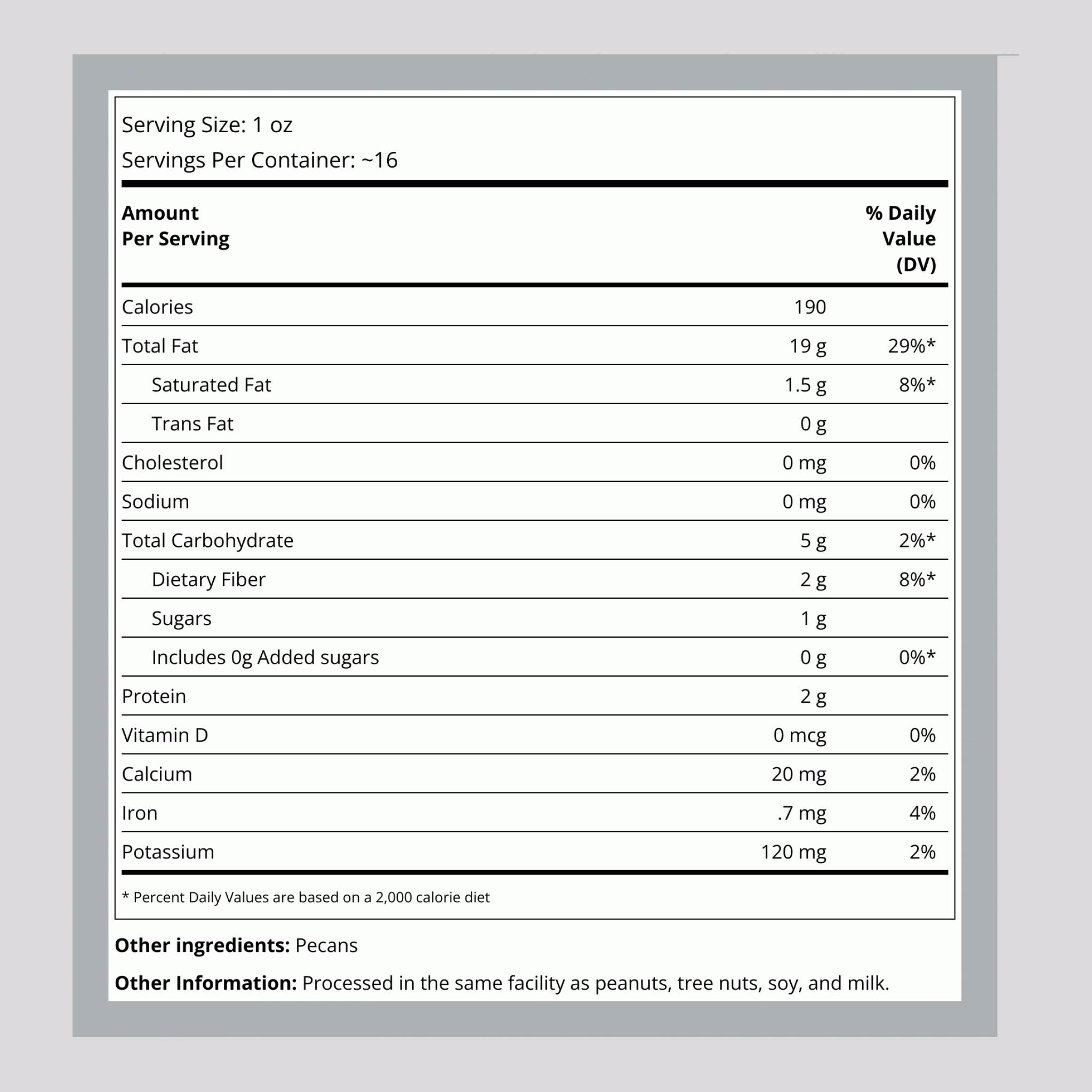 Georgia Jumbo Pecans Raw No Shell, 1 lb (454 g) Bag