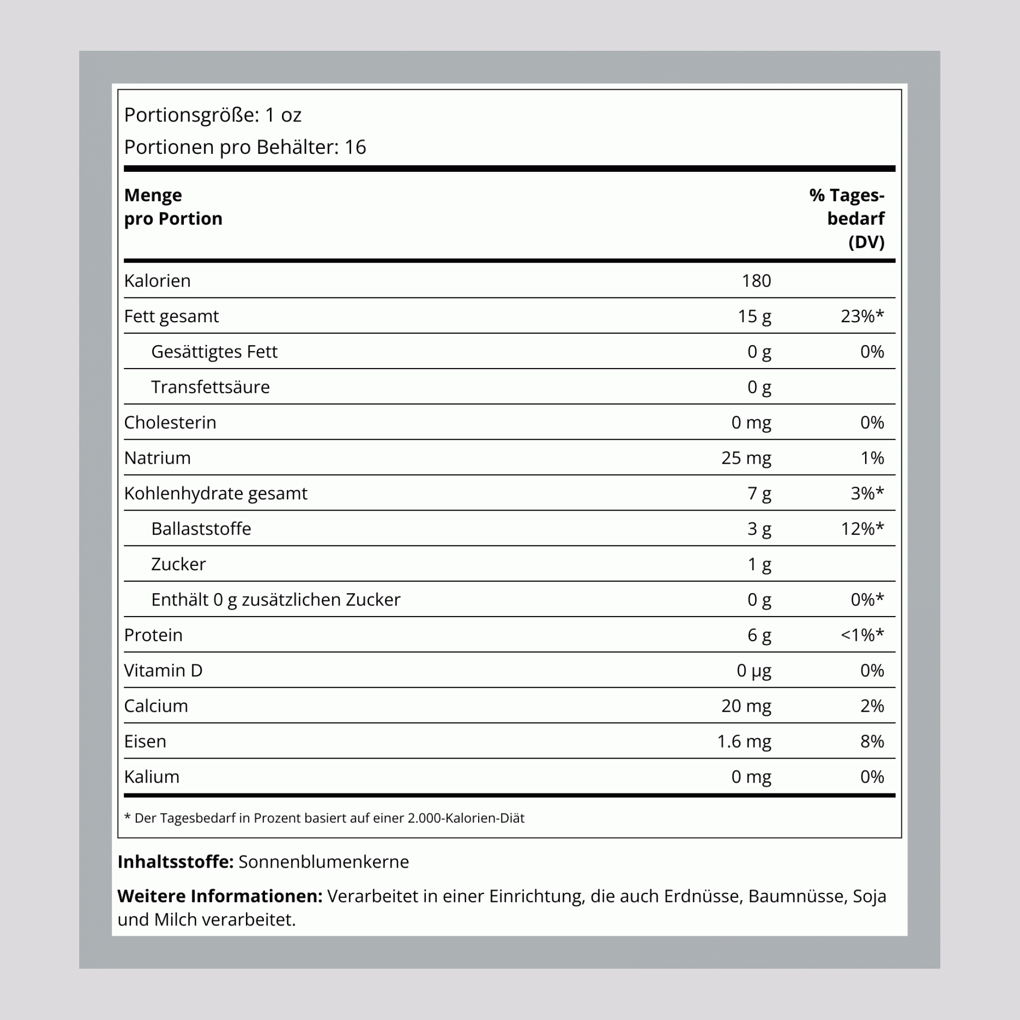 Sunflower Seeds Roasted & Salted (No Shell), 1 lb (454 g) Bag