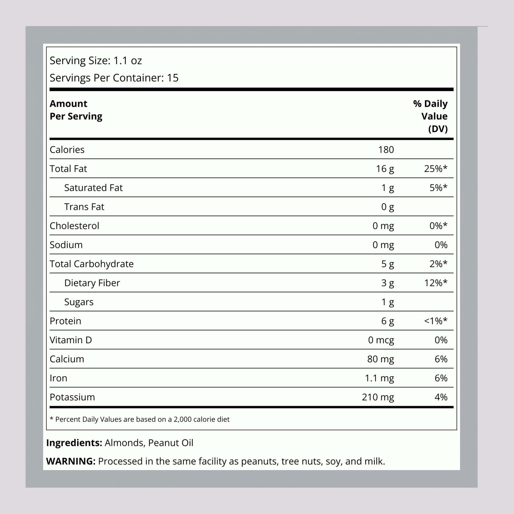 Almonds Roasted Unsalted, 1 lb (454 g) Bag